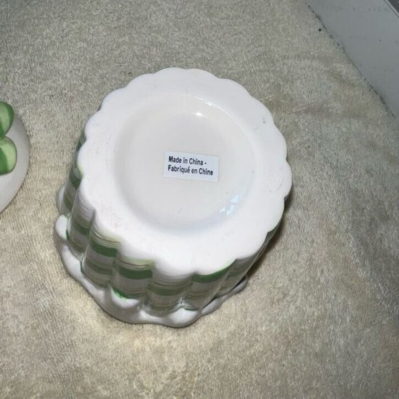 Holiday Christmas Snowman Candy Jar Ceramic Cone Hat 8" - Picture 4 of 7